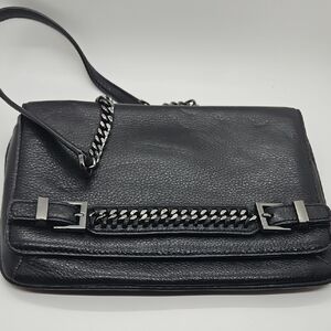 Diane Von Furstenberg Black Leather Chain Shoulder Bag